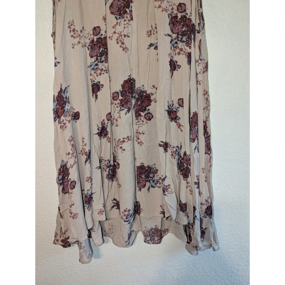 Free People Tree Swing Tunic Dress Small Washed Stone Floral‎ Combo Bohemian